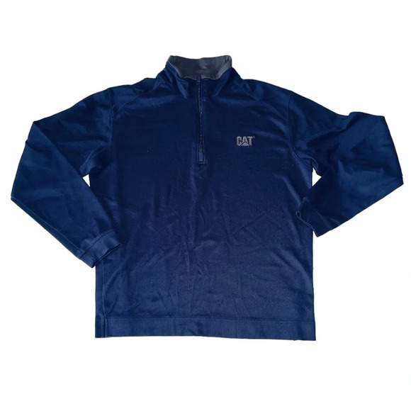 Port Authority CAT Navy Long Sleeve Zipper Pullover Sz L - Picture 1 of 7